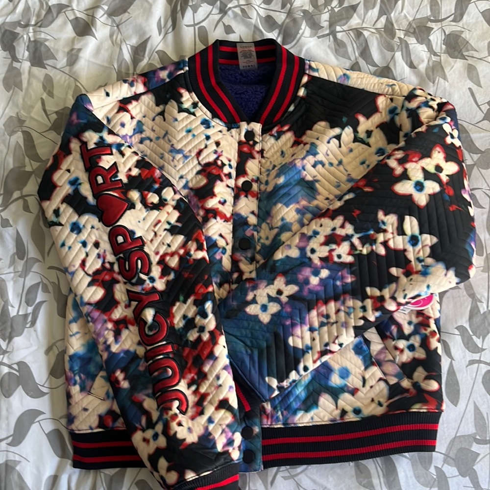 Quilted solar floral bomber jacket size M water repellent